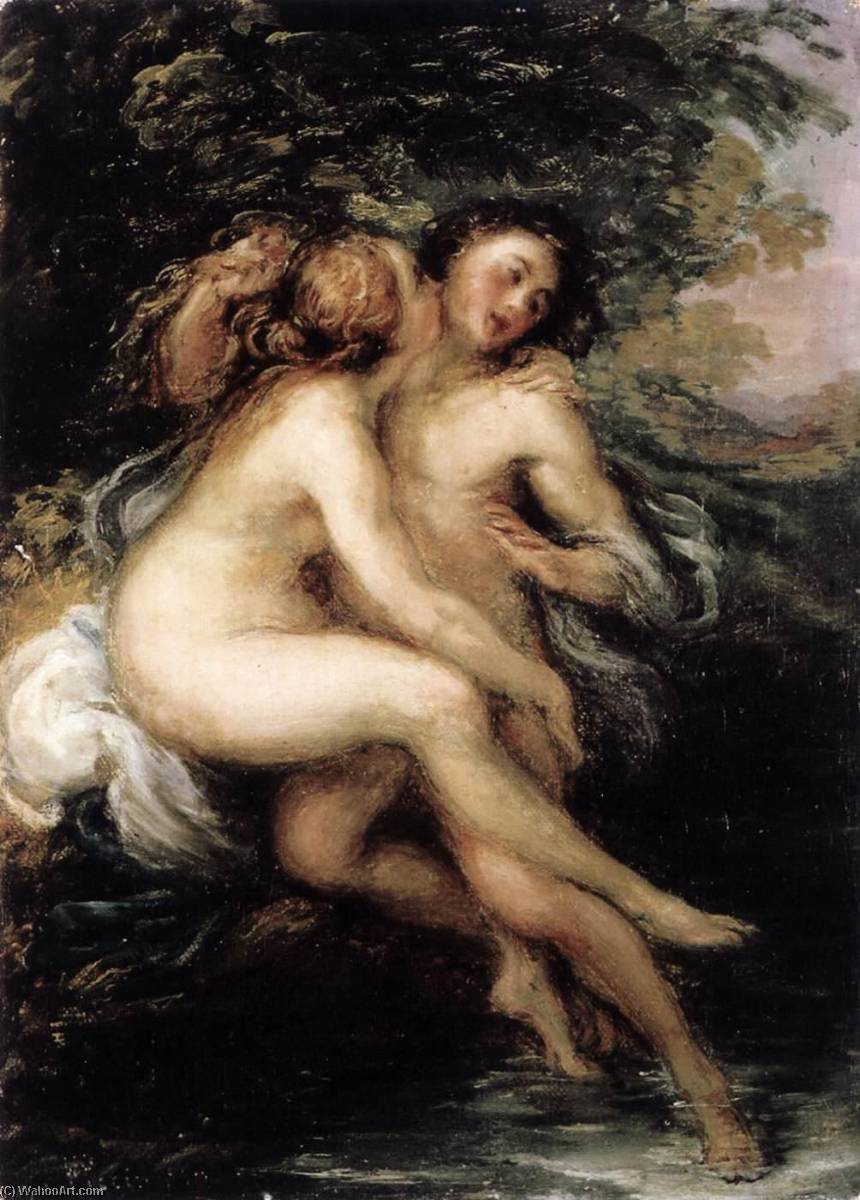 Wikioo.org - The Encyclopedia of Fine Arts - Painting, Artwork by Giovanni Carnovali Detto Il Piccio - Salmacis and Hermaphroditus