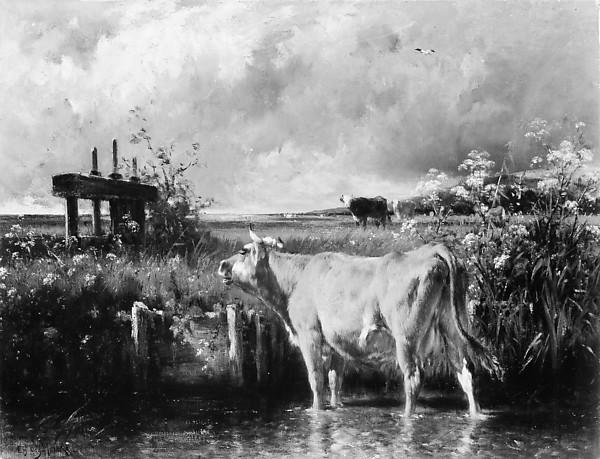 WikiOO.org - 백과 사전 - 회화, 삽화 Émile Van Marcke De Lummen - The Flood Gate