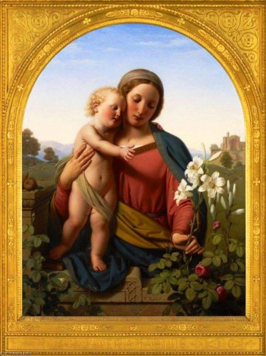 Wikioo.org - The Encyclopedia of Fine Arts - Painting, Artwork by Franz Ittenbach - Madonna and Child