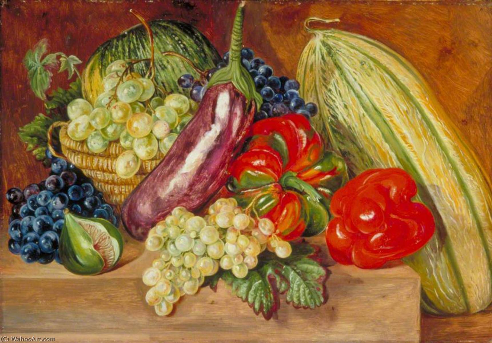 Wikioo.org - The Encyclopedia of Fine Arts - Painting, Artwork by Marianne North - Collection of Fruits, Painted at Lisbon