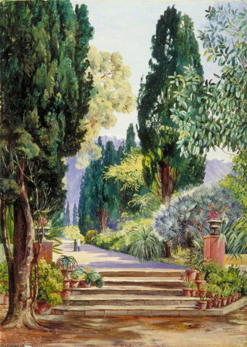 Wikioo.org – L'Enciclopedia delle Belle Arti - Pittura, Opere di Marianne North - una vista di il botanico Giardino , Teneriffe