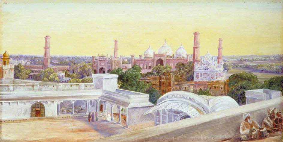 WikiOO.org - אנציקלופדיה לאמנויות יפות - ציור, יצירות אמנות Marianne North - Mosque of Lahore from the Palace