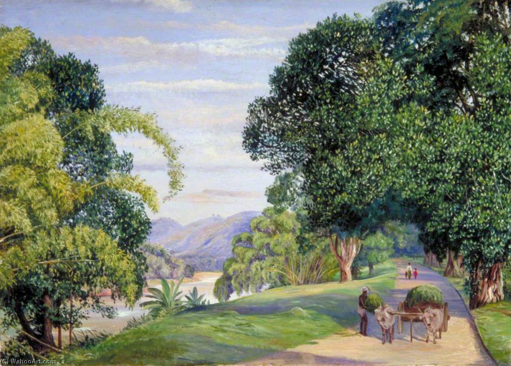 Wikioo.org - The Encyclopedia of Fine Arts - Painting, Artwork by Marianne North - View at Peradeniya, Ceylon