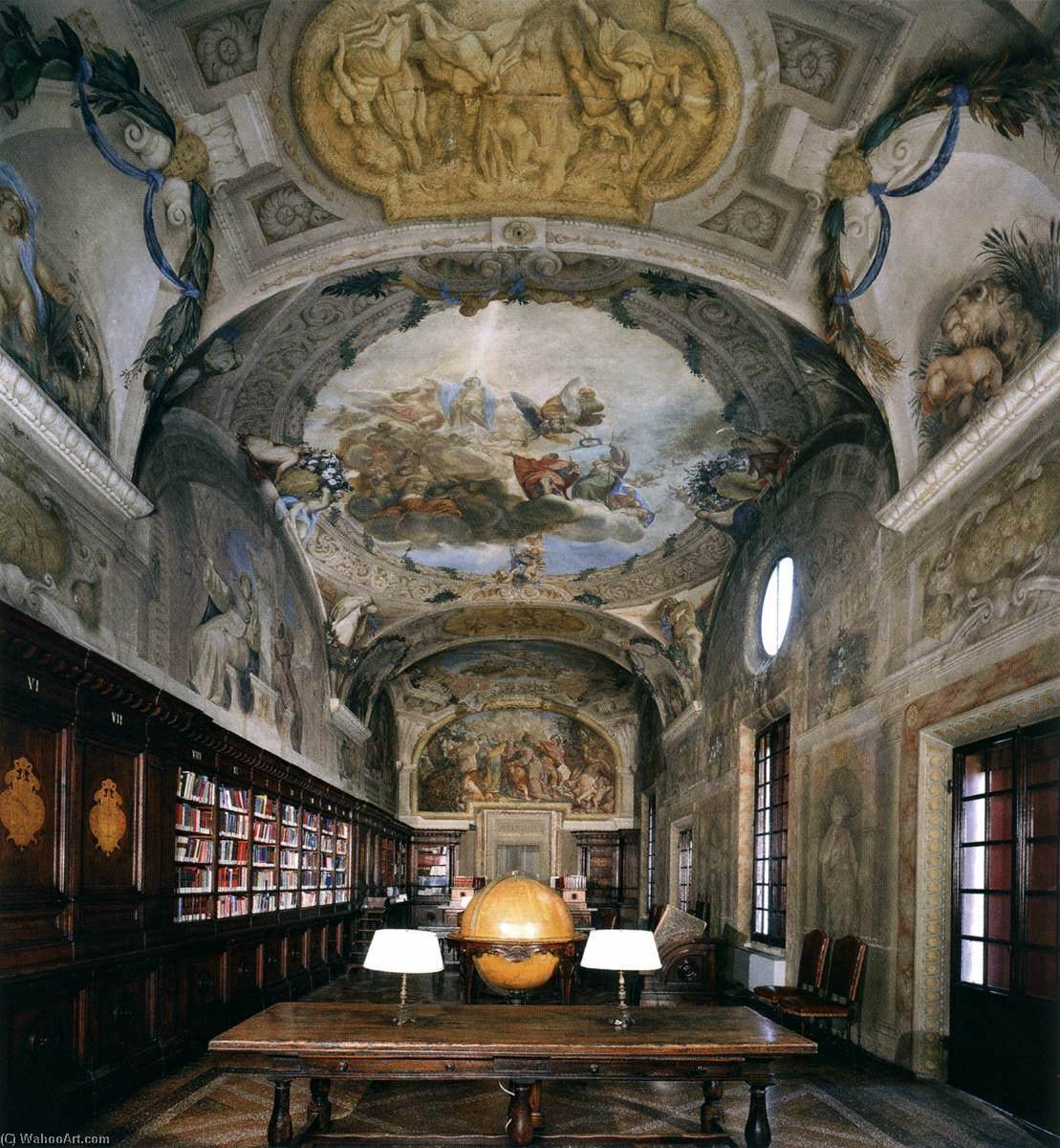 Wikioo.org - The Encyclopedia of Fine Arts - Painting, Artwork by Domenico Maria Canuti - View of the library