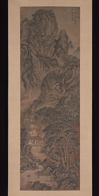 Wikioo.org – L'Enciclopedia delle Belle Arti - Pittura, Opere di Wang Meng - 元 王蒙 素 庵 圖 軸 dopodomani  semplice  rifugio