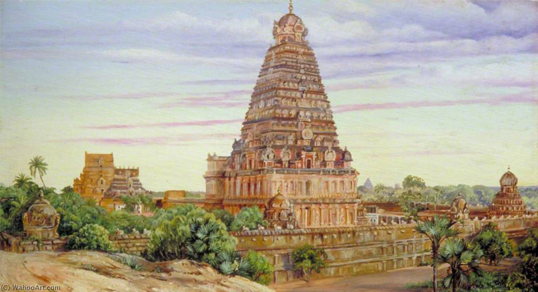 Wikioo.org - Bách khoa toàn thư về mỹ thuật - Vẽ tranh, Tác phẩm nghệ thuật Marianne North - Temple of Tanjore, Southern India