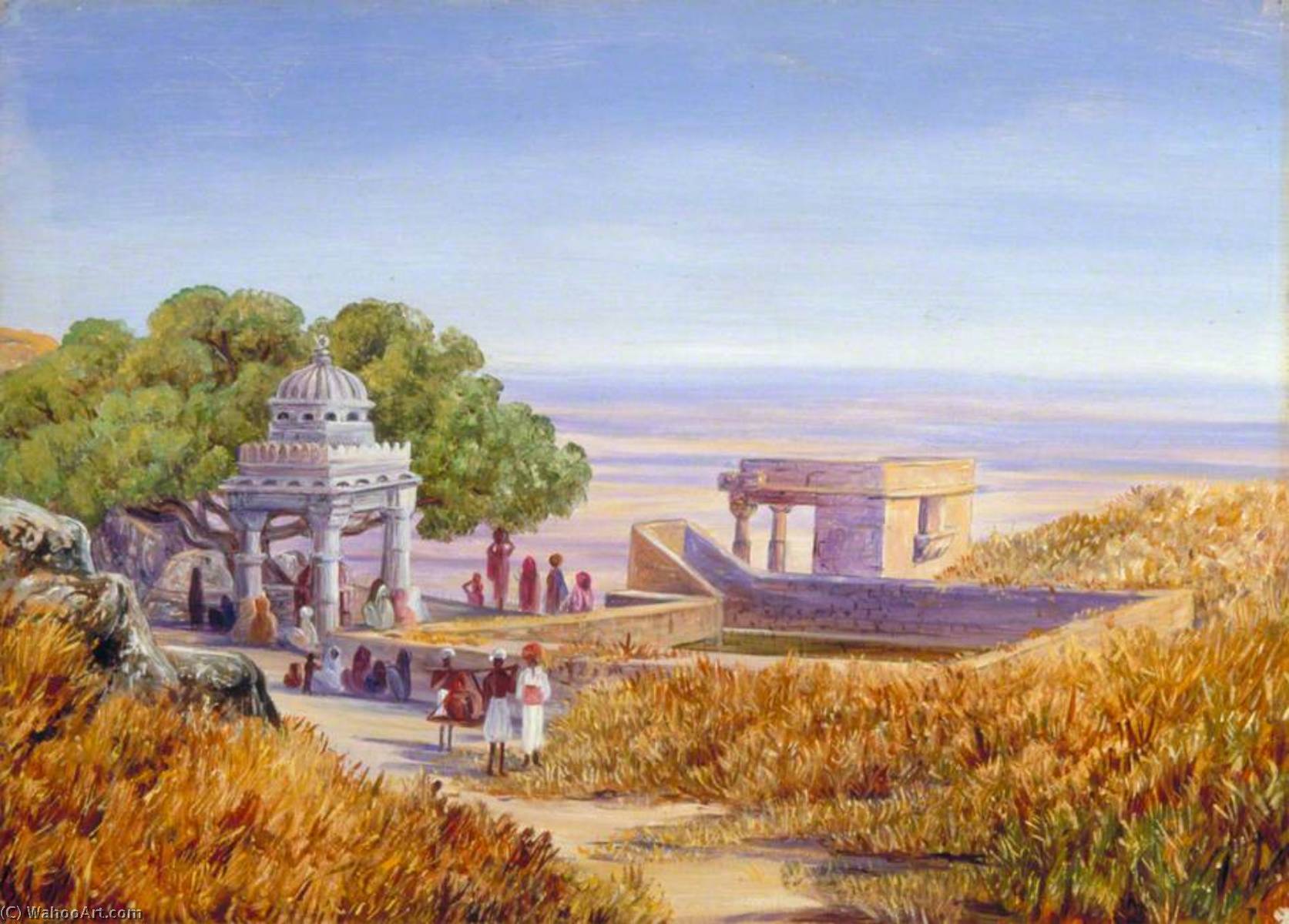 Wikioo.org - The Encyclopedia of Fine Arts - Painting, Artwork by Marianne North - Kattiawar from the Road up to Pallitana, Western India