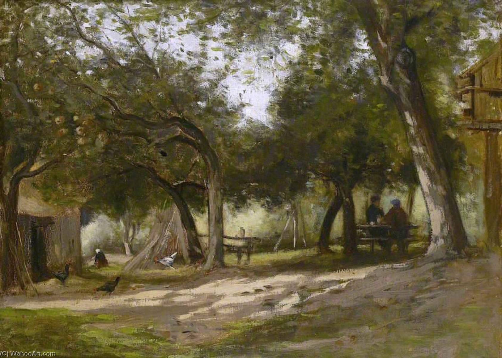 Wikioo.org - The Encyclopedia of Fine Arts - Painting, Artwork by Adolphe Félix Cals - Landscape with a Farmyard