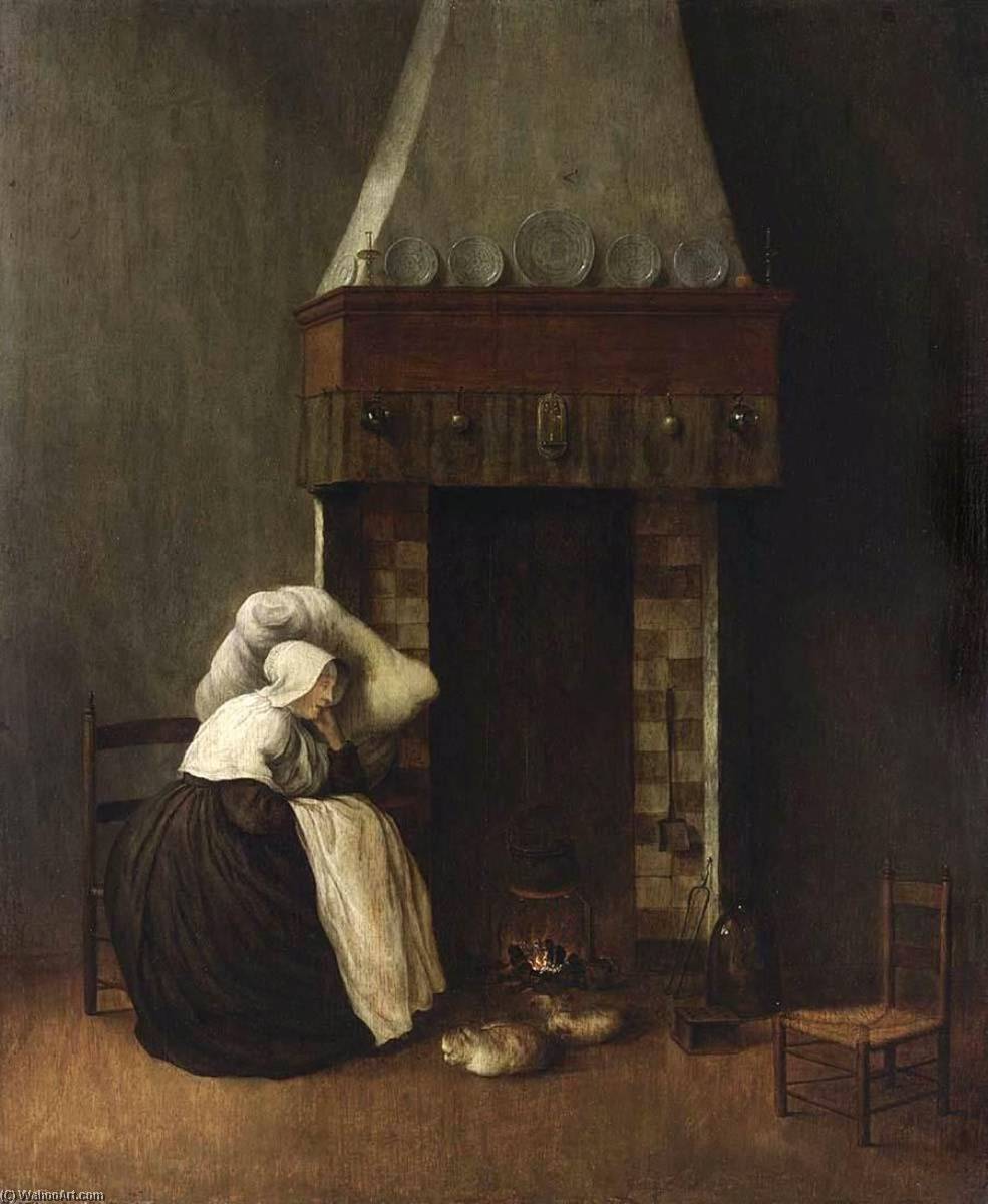 Wikioo.org - The Encyclopedia of Fine Arts - Painting, Artwork by Jacobus Vrel - Sleeping Woman (The Convalescent)
