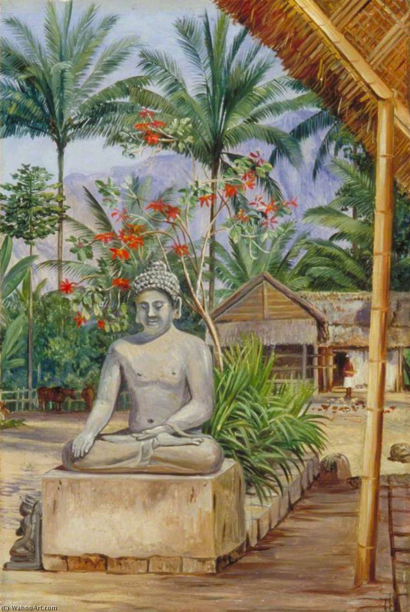 Wikioo.org - The Encyclopedia of Fine Arts - Painting, Artwork by Marianne North - Statue of Buddha