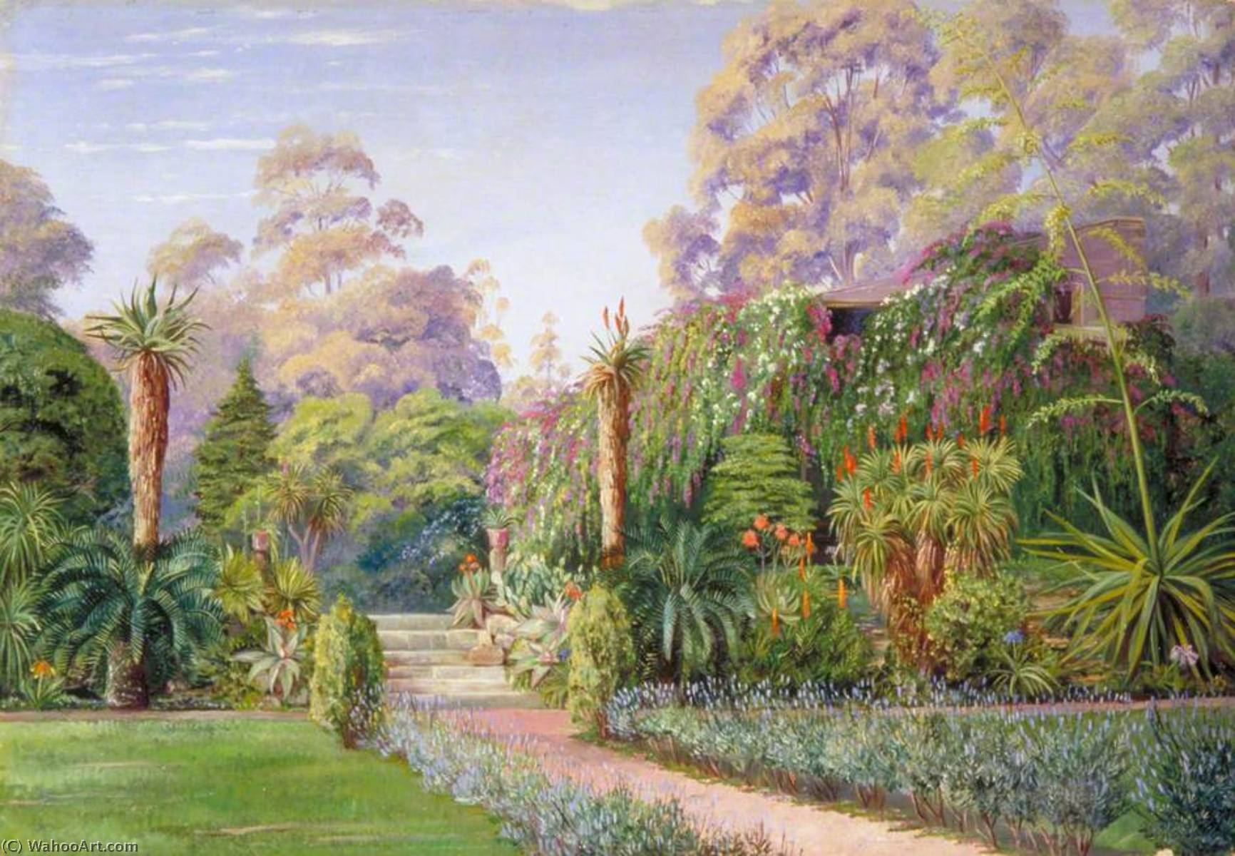 Wikioo.org - The Encyclopedia of Fine Arts - Painting, Artwork by Marianne North - Scene in Dr Atherstone's Garden, Grahamstown