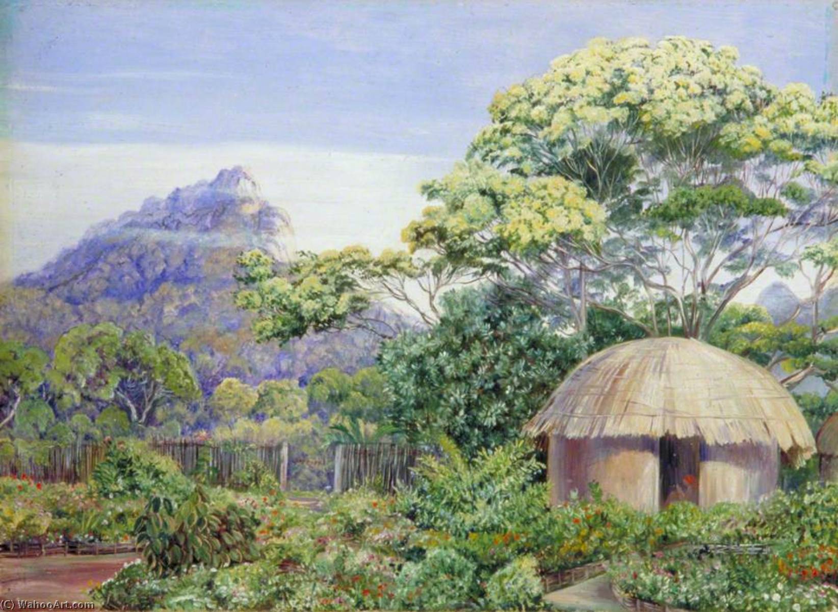 Wikioo.org - The Encyclopedia of Fine Arts - Painting, Artwork by Marianne North - Part of the 'Residence', St John's, Kaffraria
