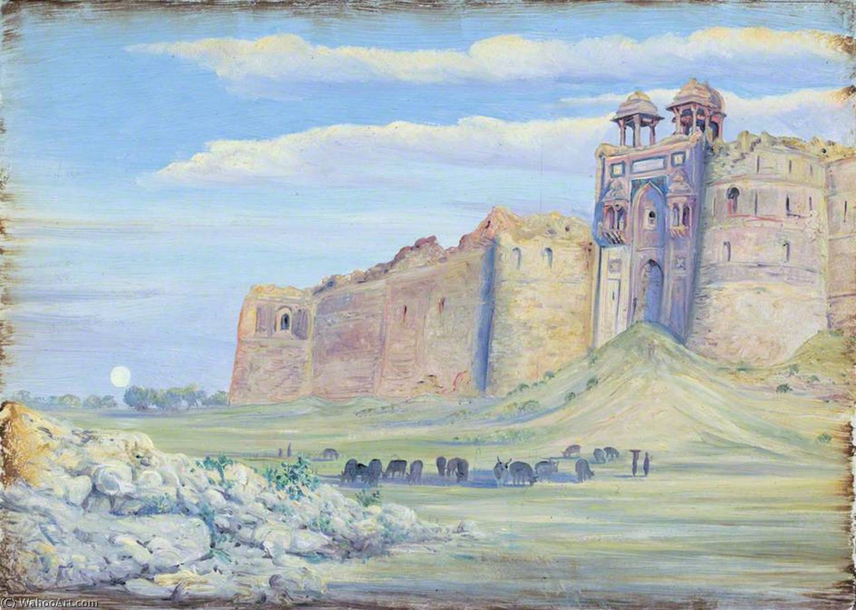 Wikoo.org - موسوعة الفنون الجميلة - اللوحة، العمل الفني Marianne North - Gate of the Old Fort, Delhi