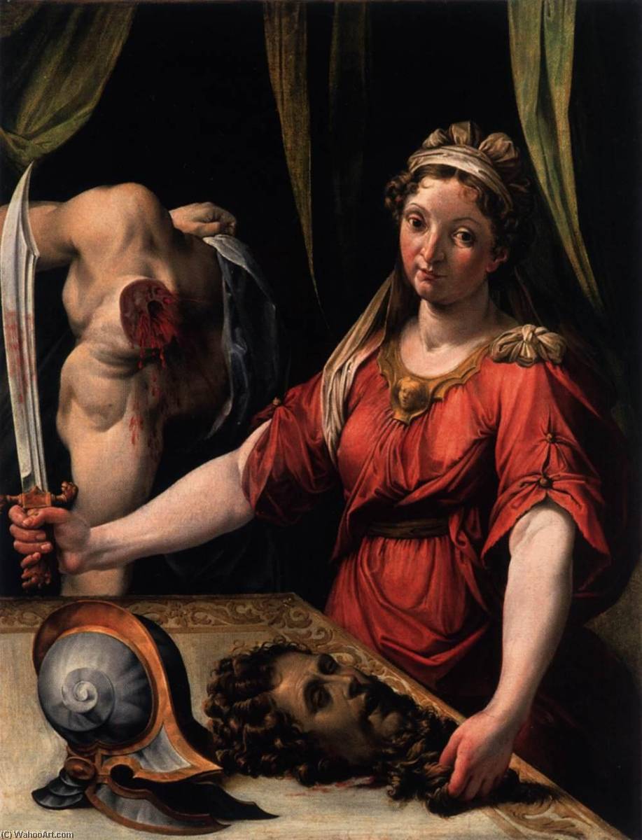 Wikioo.org – La Enciclopedia de las Bellas Artes - Pintura, Obras de arte de Lorenzo Sabatini - Judith con el cabeza de Holofernes