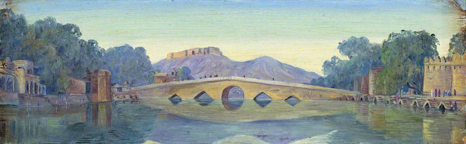 Wikioo.org - The Encyclopedia of Fine Arts - Painting, Artwork by Marianne North - The Bridge of Oodipur (Udaipur), January 1879