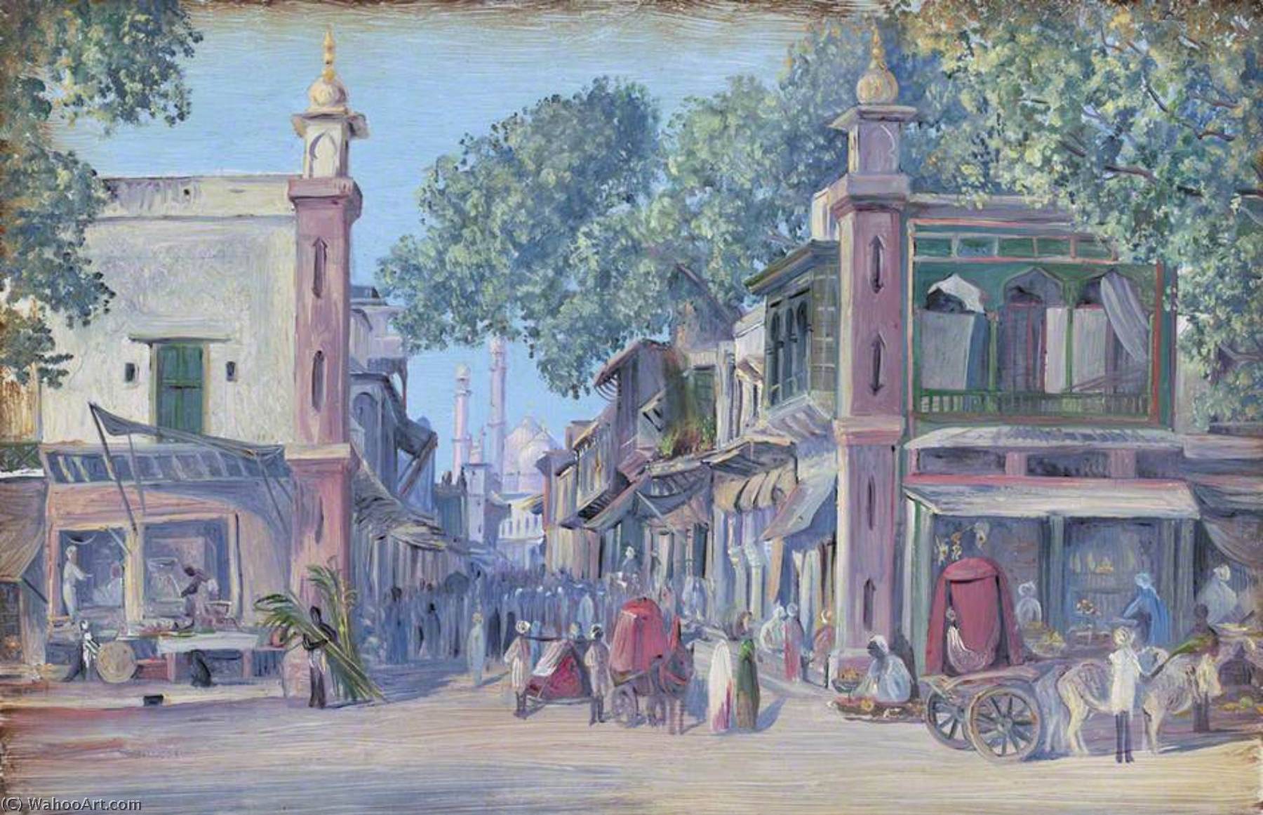 Wikioo.org - The Encyclopedia of Fine Arts - Painting, Artwork by Marianne North - The Street of Blood, Delhi