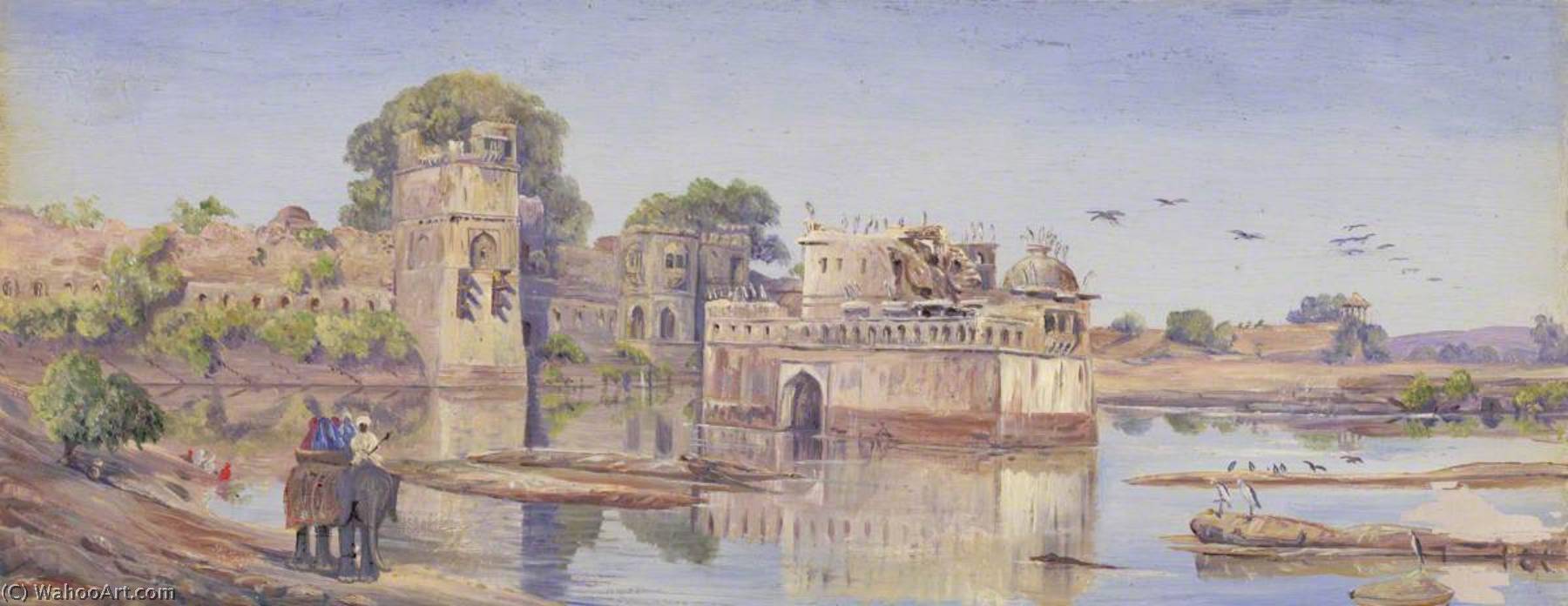 WikiOO.org - אנציקלופדיה לאמנויות יפות - ציור, יצירות אמנות Marianne North - 'Water Palace – Chitore. India. Decr. 1878'