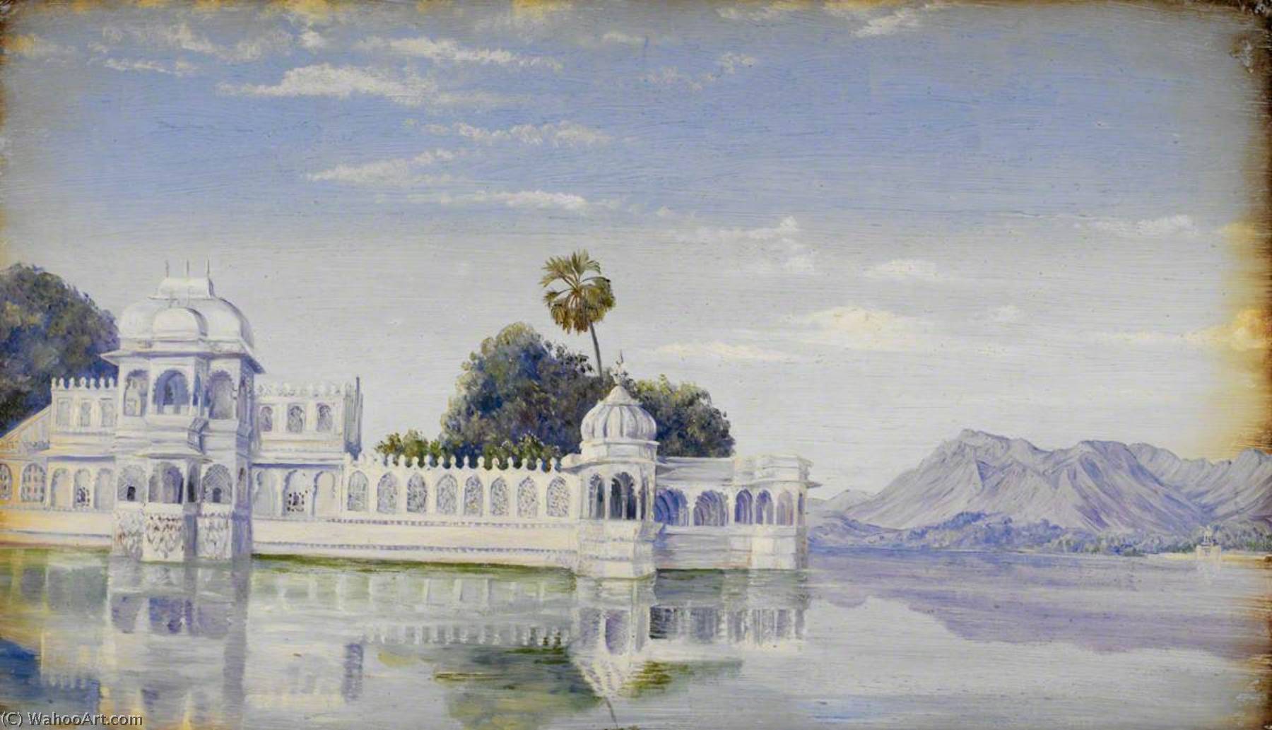 Wikioo.org - The Encyclopedia of Fine Arts - Painting, Artwork by Marianne North - Jagniwas Palace, Udaipur. 'Janr. 1879'