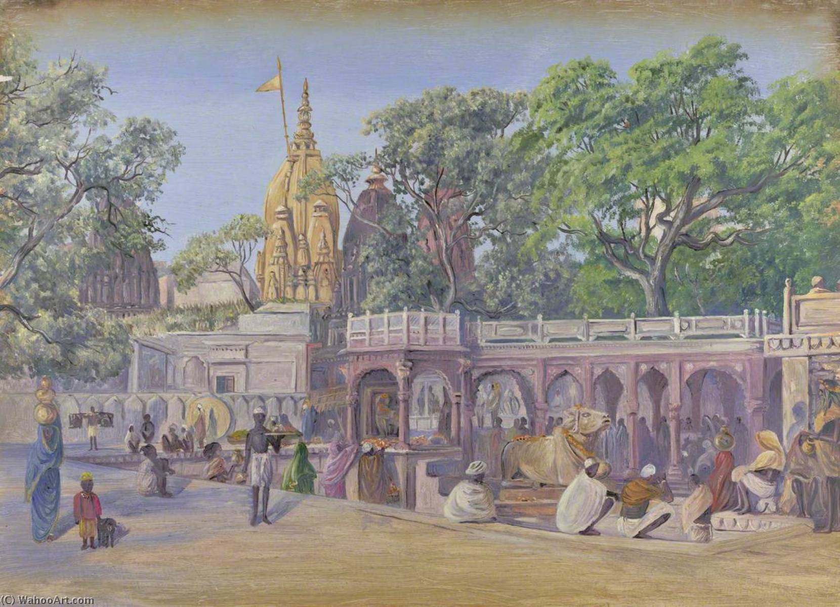 Wikioo.org - The Encyclopedia of Fine Arts - Painting, Artwork by Marianne North - 'The Golden Temple. Benares. India. Novr. 1878'