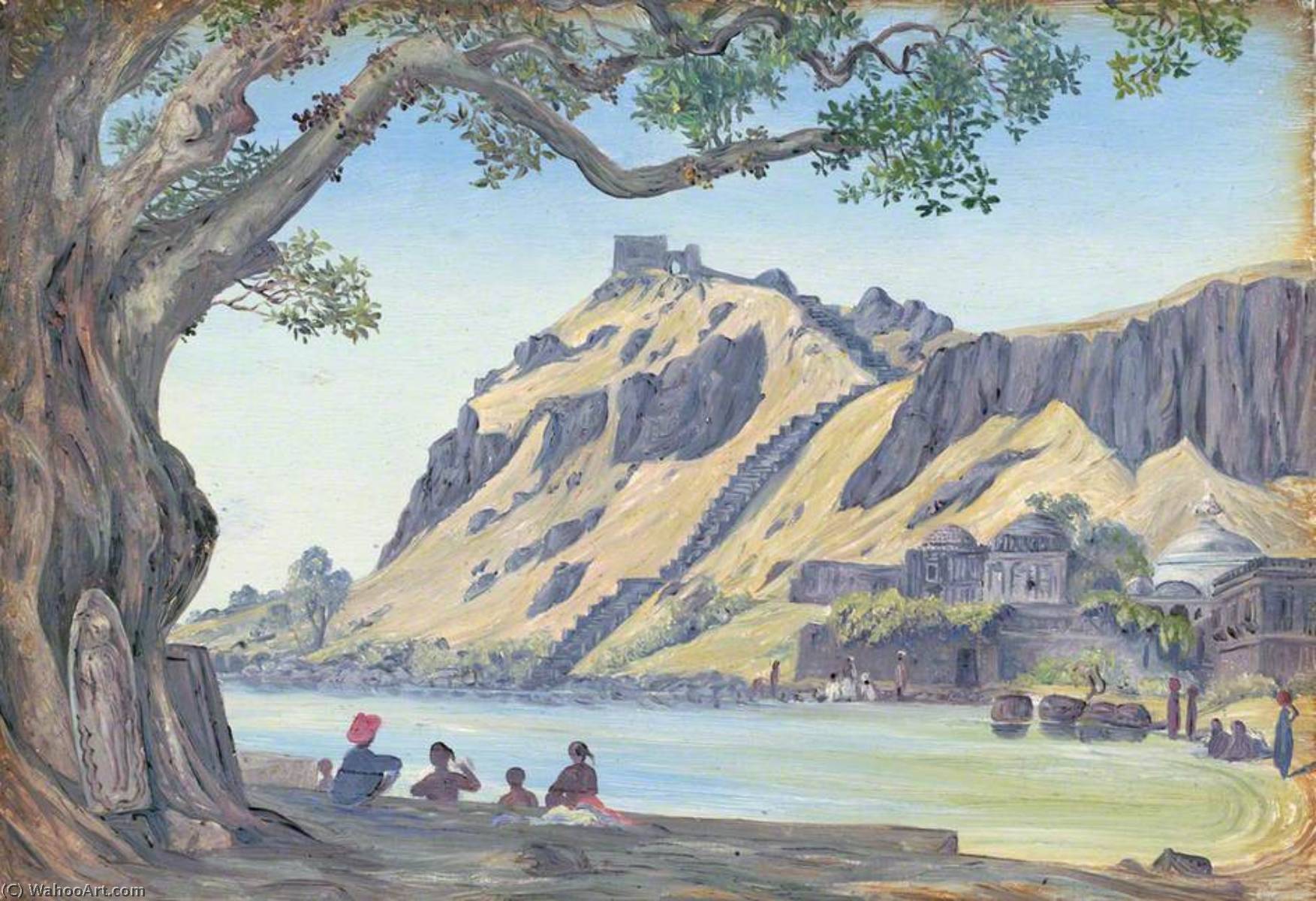 Wikioo.org – L'Enciclopedia delle Belle Arti - Pittura, Opere di Marianne North - Pawangurh sopra Champaneer , molto santuario santa del Indù