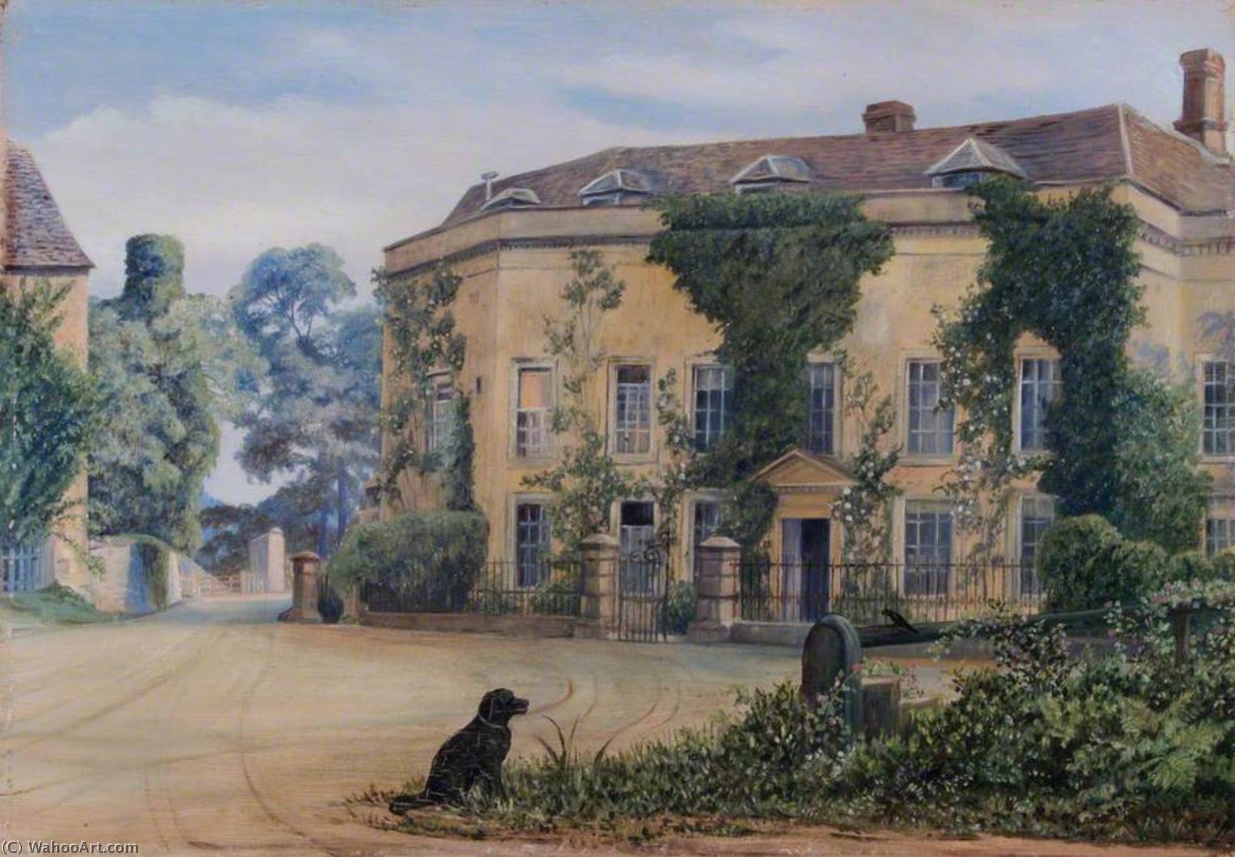 WikiOO.org - Enciclopédia das Belas Artes - Pintura, Arte por Marianne North - View of House at Alderley