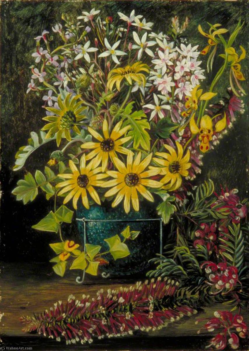 Wikioo.org - The Encyclopedia of Fine Arts - Painting, Artwork by Marianne North - Wild Flowers of Victoria and New South Wales