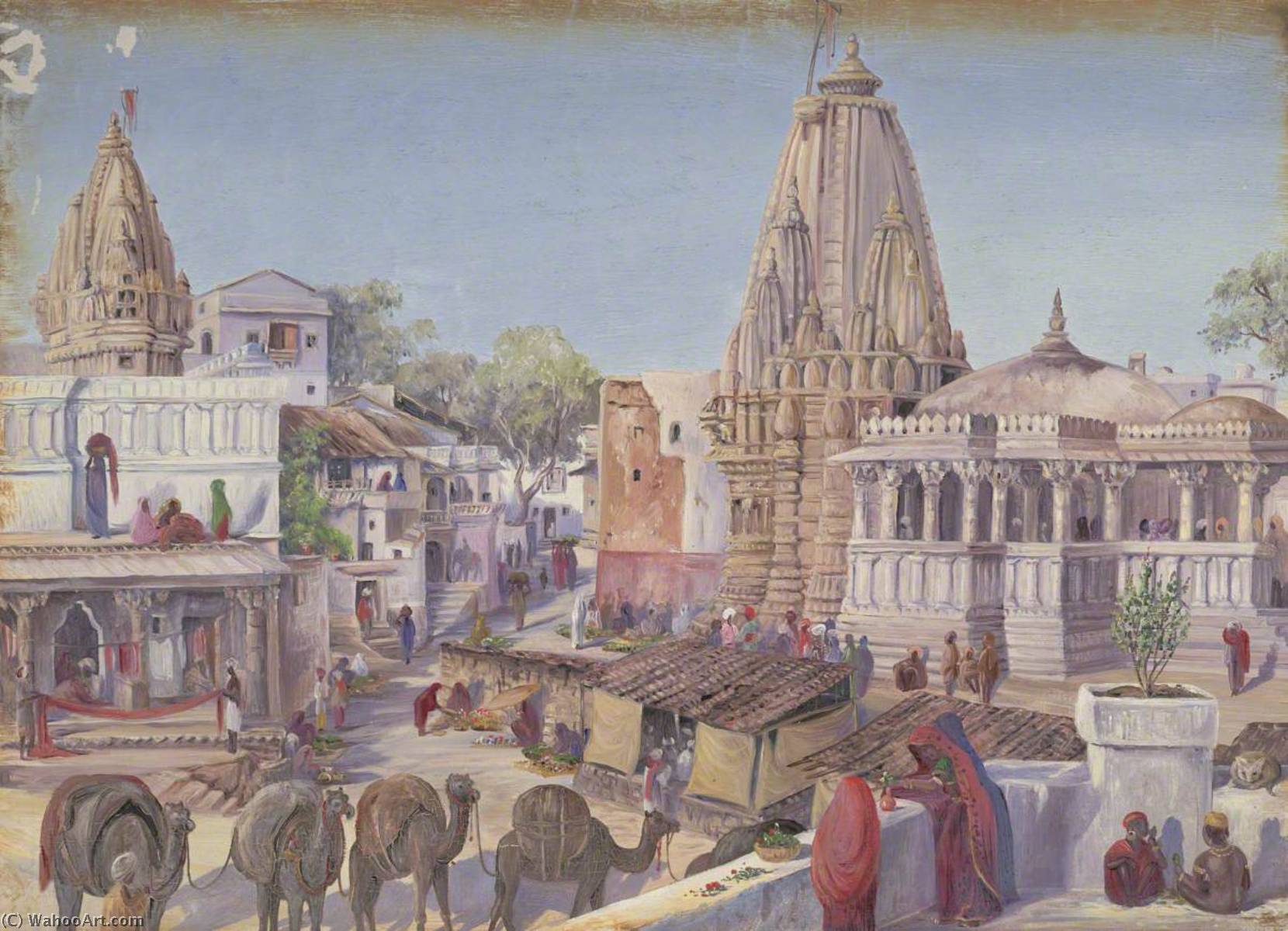 Wikioo.org - The Encyclopedia of Fine Arts - Painting, Artwork by Marianne North - 'Street in Oodipore. India'