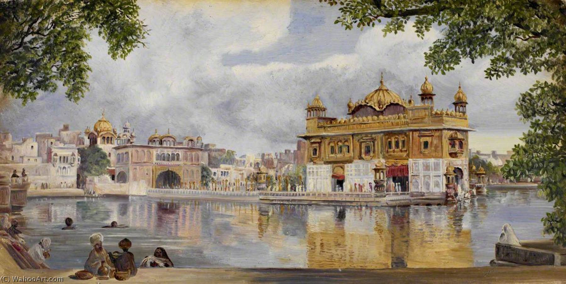 WikiOO.org - אנציקלופדיה לאמנויות יפות - ציור, יצירות אמנות Marianne North - 'The Golden Temple, Amritzur, India. 26 May 1878'