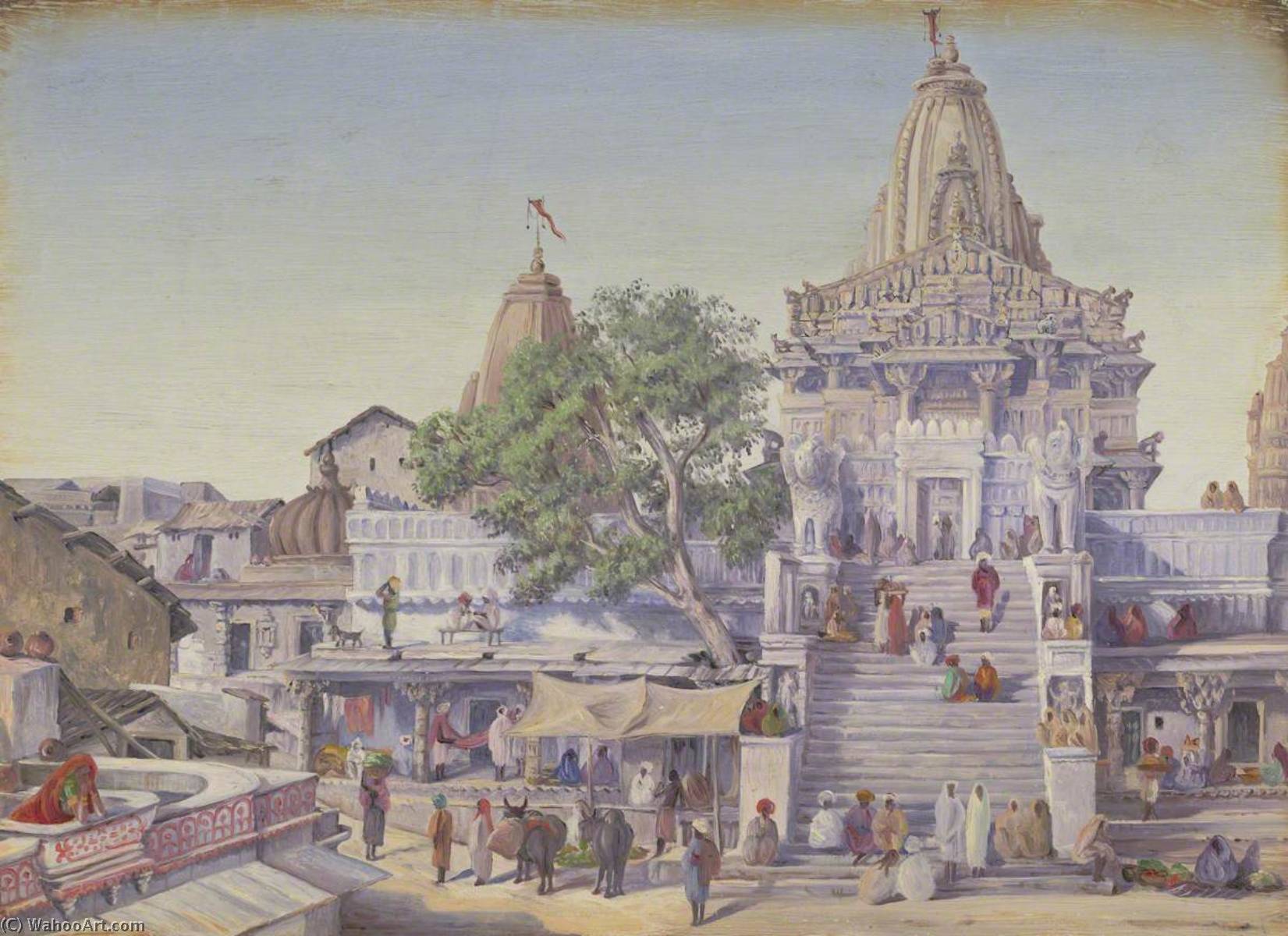 WikiOO.org - Enciklopedija likovnih umjetnosti - Slikarstvo, umjetnička djela Marianne North - The Jagat Siromani Temple, Udaipur. 'Janr. 1879'