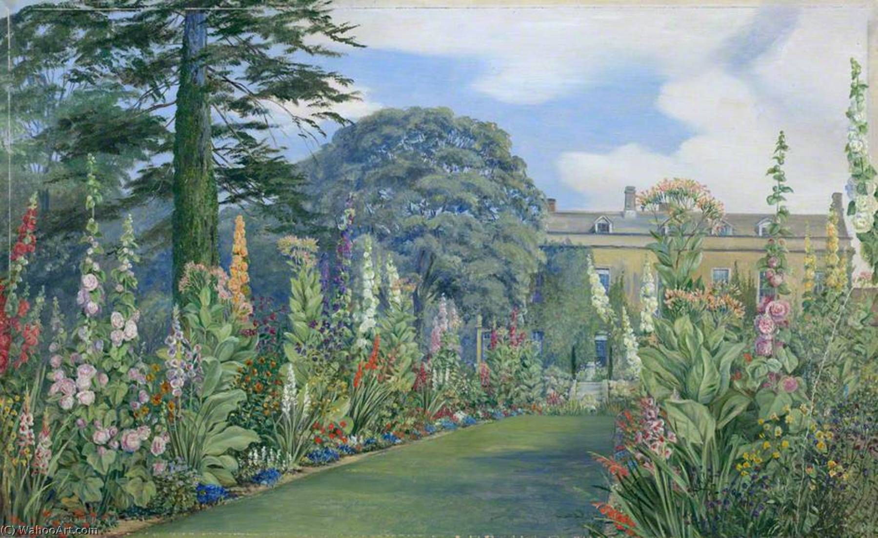 Wikioo.org - Bách khoa toàn thư về mỹ thuật - Vẽ tranh, Tác phẩm nghệ thuật Marianne North - Alderley Garden, Gloucestershire, England