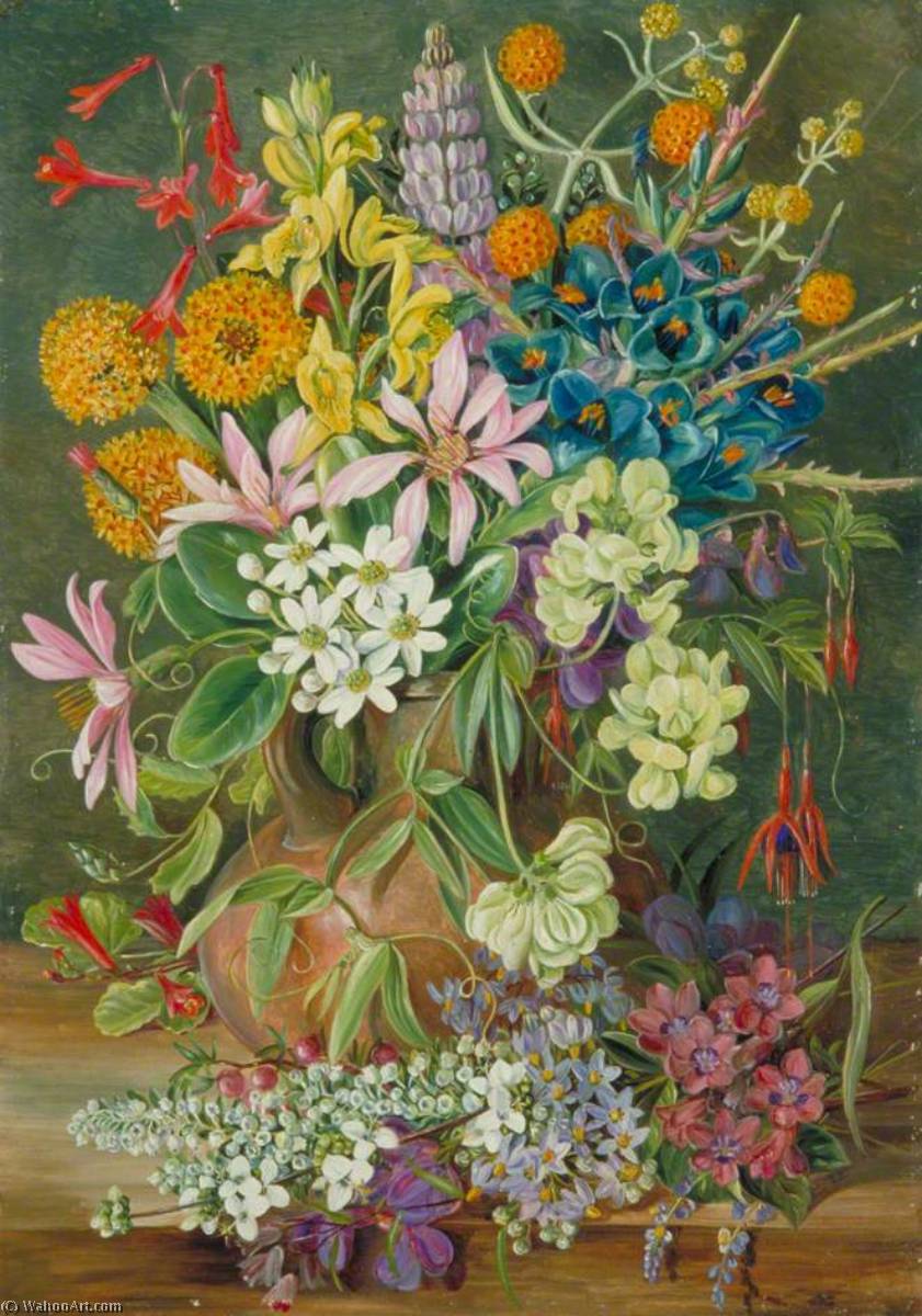 Wikioo.org - The Encyclopedia of Fine Arts - Painting, Artwork by Marianne North - Wild Flowers of Chanleon, Chili
