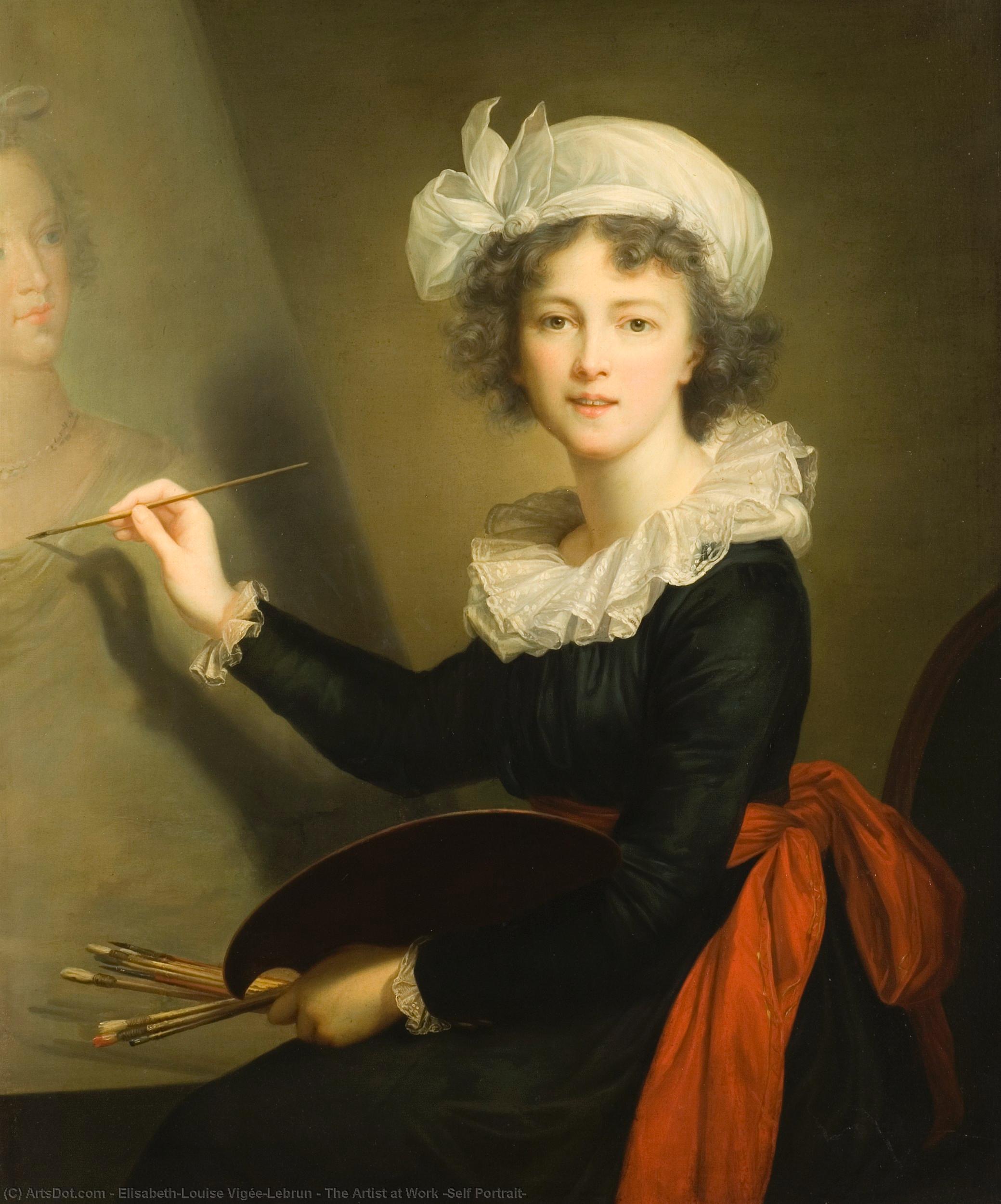 Wikioo.org - The Encyclopedia of Fine Arts - Painting, Artwork by Elisabeth-Louise Vigée-Lebrun - The Artist at Work (Self Portrait)