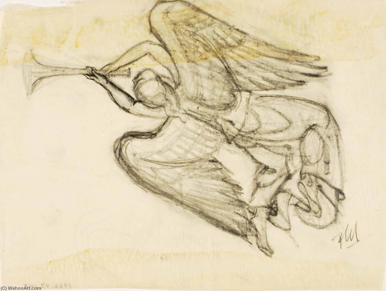 WikiOO.org - Encyclopedia of Fine Arts - Lukisan, Artwork Paul Manship - Angel (sketch for Altar Triptych, American Military Cemetery, Anzio, Italy)