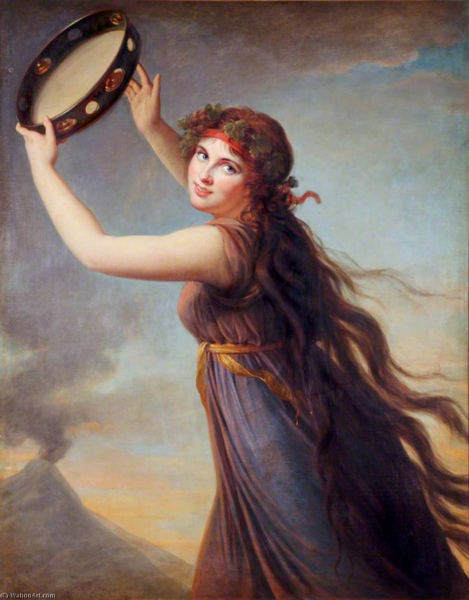 WikiOO.org - Encyclopedia of Fine Arts - Malba, Artwork Elisabeth-Louise Vigée-Lebrun - Lady Hamilton (1761–1815), as a Bacchante