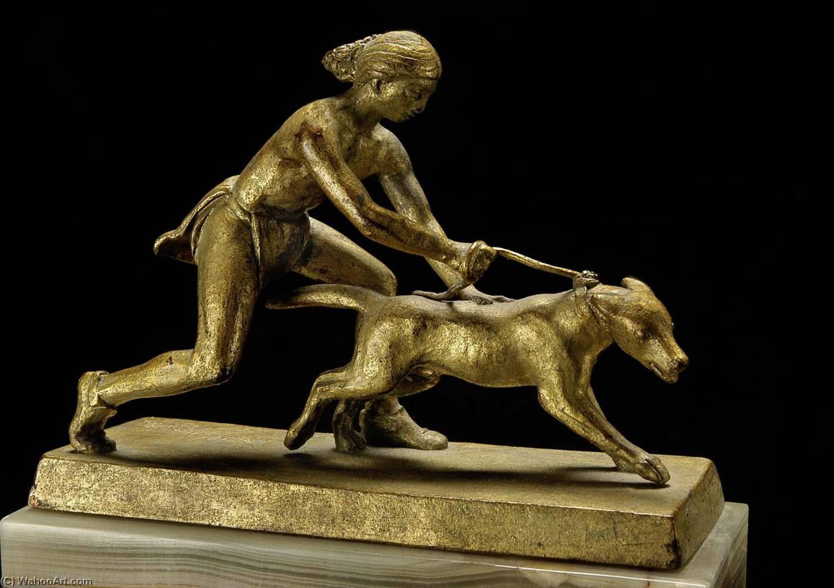 Wikioo.org - The Encyclopedia of Fine Arts - Painting, Artwork by Paul Manship - Indian Boy with Dog
