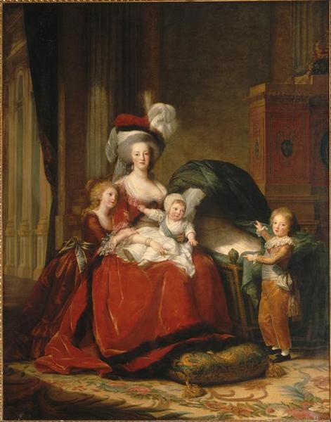 WikiOO.org - Encyclopedia of Fine Arts - Malba, Artwork Elisabeth-Louise Vigée-Lebrun - Marie Antoinette de Lorraine Habsbourg, reine de France et ses enfants