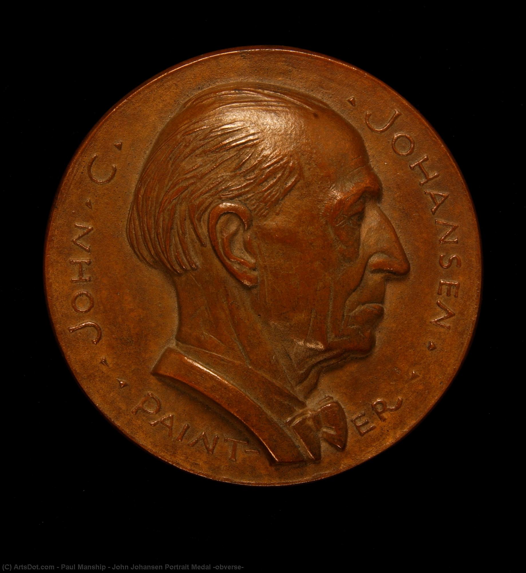WikiOO.org - Encyclopedia of Fine Arts - Lukisan, Artwork Paul Manship - John Johansen Portrait Medal (obverse)
