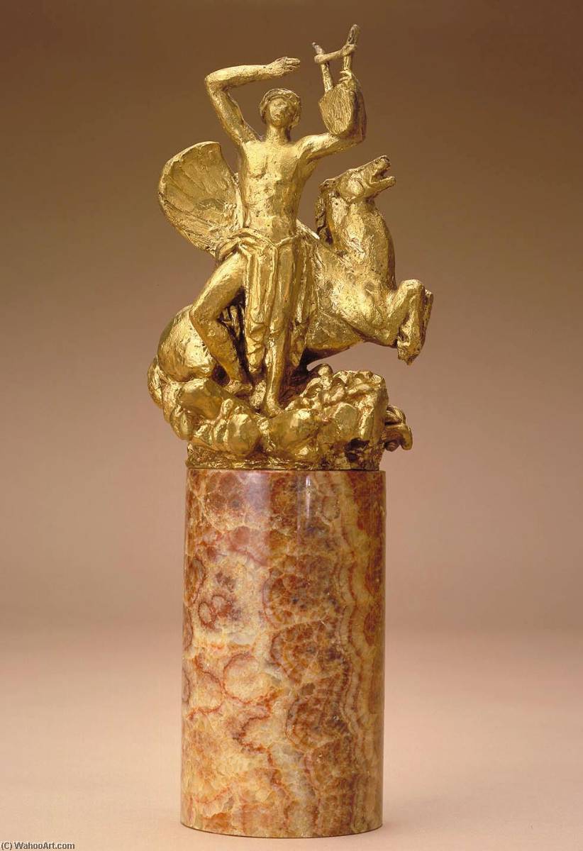 WikiOO.org - Encyclopedia of Fine Arts - Lukisan, Artwork Paul Manship - Standing Orpheus with Pegasus