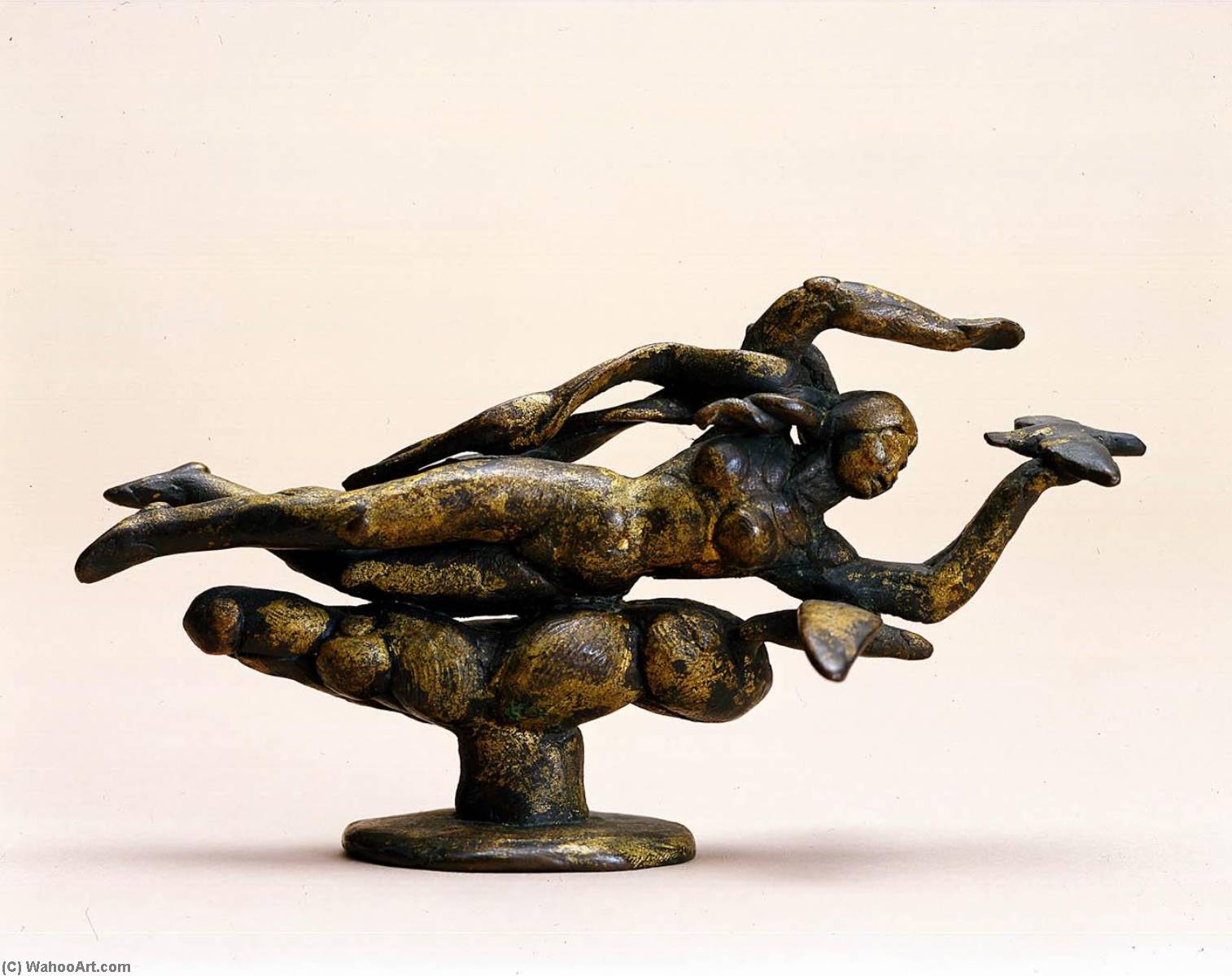 WikiOO.org - Encyclopedia of Fine Arts - Lukisan, Artwork Paul Manship - Flying Figure with Birds