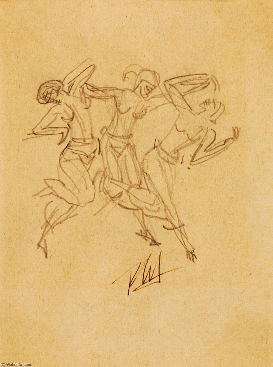 Wikioo.org - The Encyclopedia of Fine Arts - Painting, Artwork by Paul Manship - (Three Dancing Females)