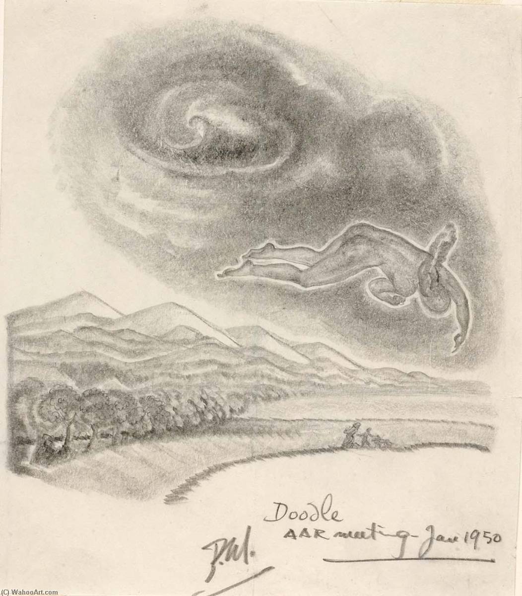 WikiOO.org - Encyclopedia of Fine Arts - Lukisan, Artwork Paul Manship - Flying Figure, Doodle