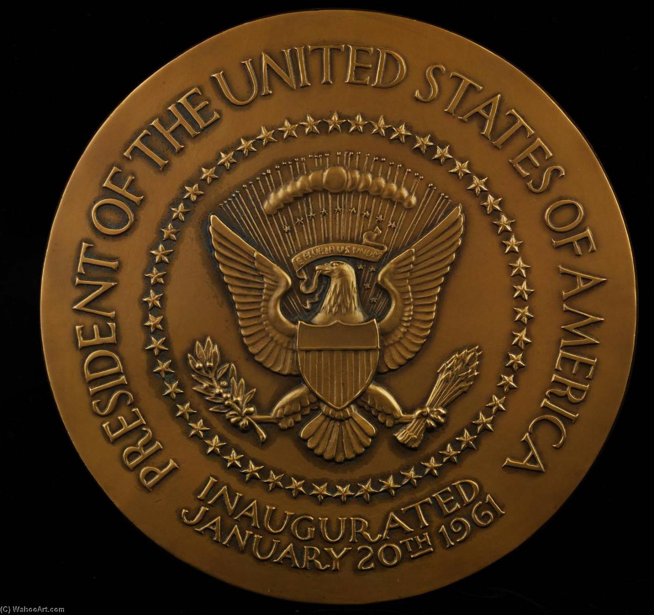 WikiOO.org - Енциклопедия за изящни изкуства - Живопис, Произведения на изкуството Paul Manship - John F. Kennedy Inaugural Medal (Galvano of reverse)