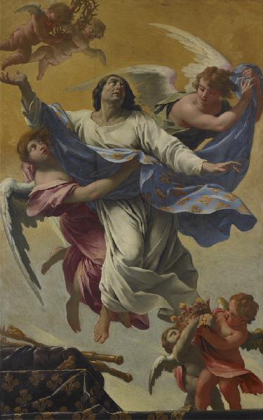 Wikioo.org - The Encyclopedia of Fine Arts - Painting, Artwork by Simon Vouet - L'apothéose de saint Louis dit aussi saint Louis enlevé au ciel
