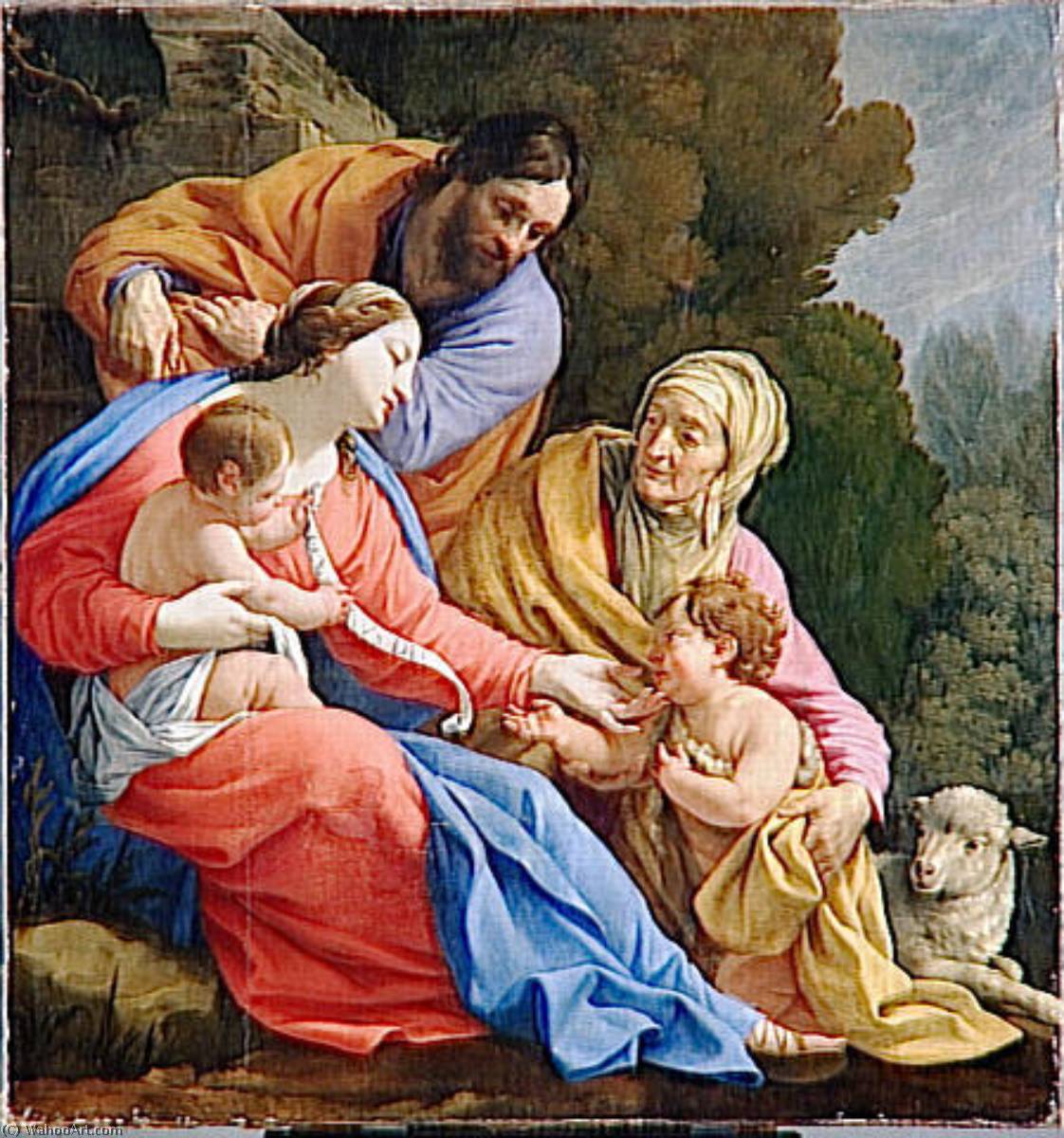 Wikioo.org - สารานุกรมวิจิตรศิลป์ - จิตรกรรม Simon Vouet - LA SAINTE FAMILLE AVEC SAINTE ELISABETH ET LE PETIT SAINT JEAN