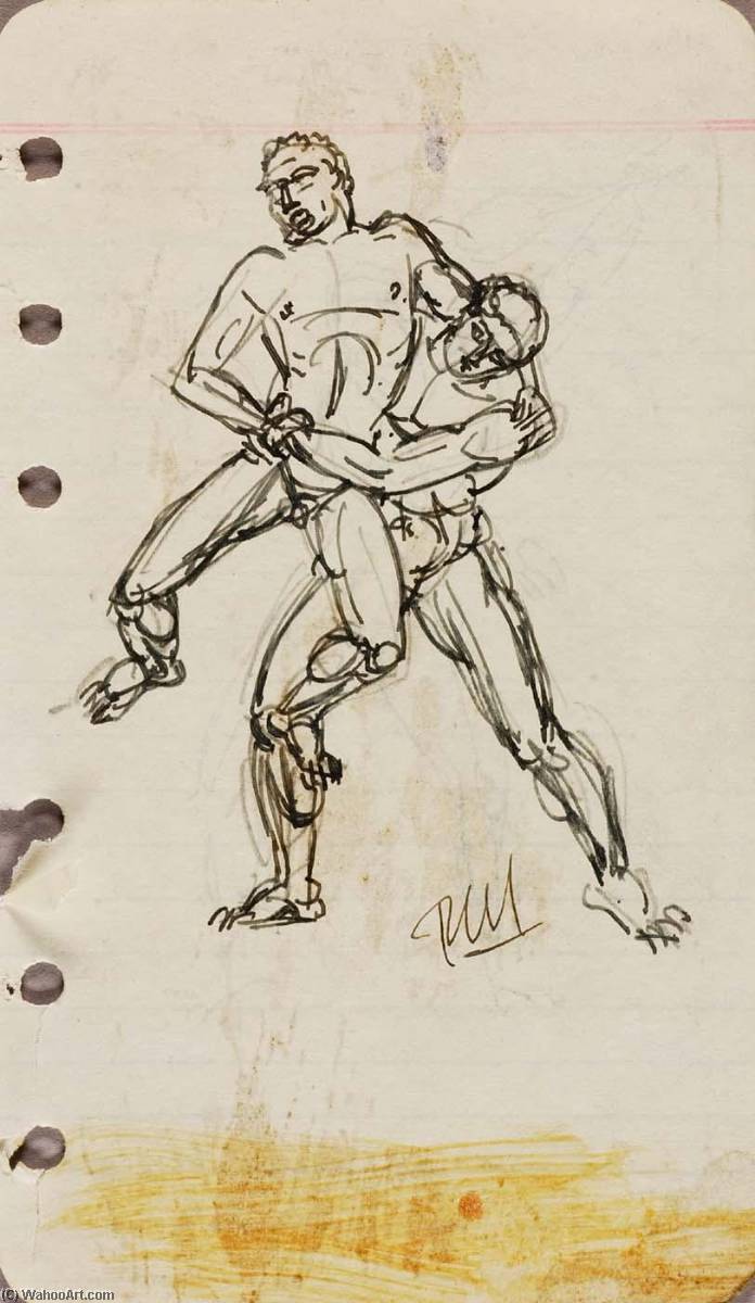WikiOO.org - Encyclopedia of Fine Arts - Lukisan, Artwork Paul Manship - Hercules and Antaeus