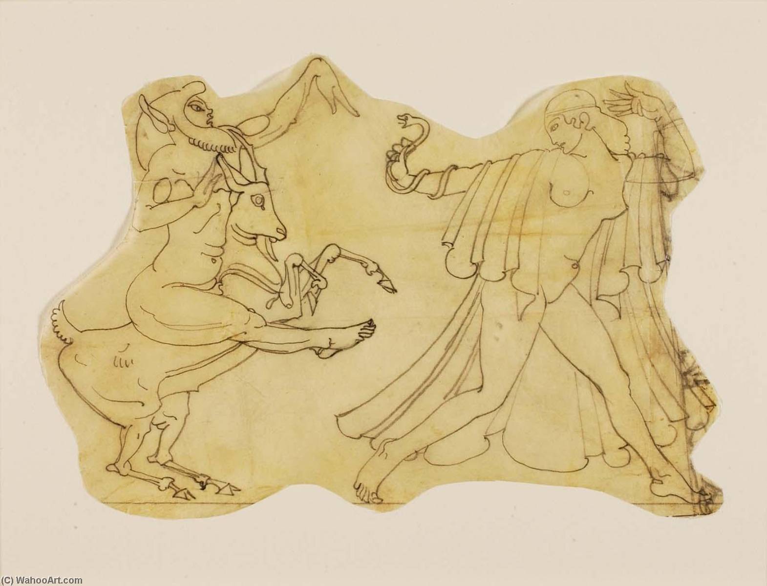 WikiOO.org - Encyclopedia of Fine Arts - Lukisan, Artwork Paul Manship - Satyr Chasing Maenad