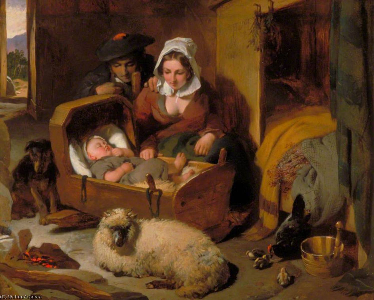 WikiOO.org - Encyclopedia of Fine Arts - Maalaus, taideteos Edwin Henry Landseer - A Highland Shepherd's Home