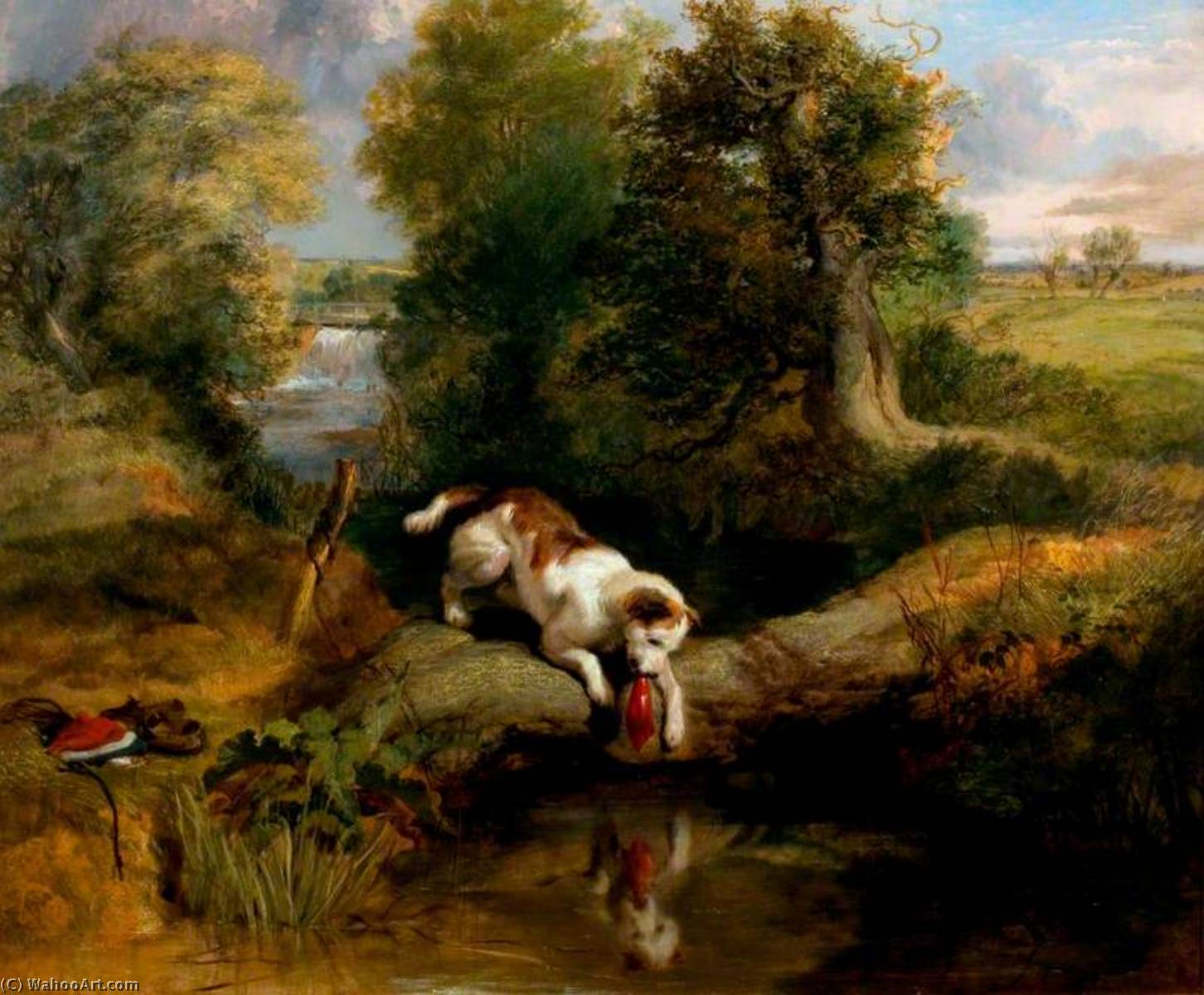 WikiOO.org - Encyclopedia of Fine Arts - Lukisan, Artwork Edwin Henry Landseer - The Dog and the Shadow