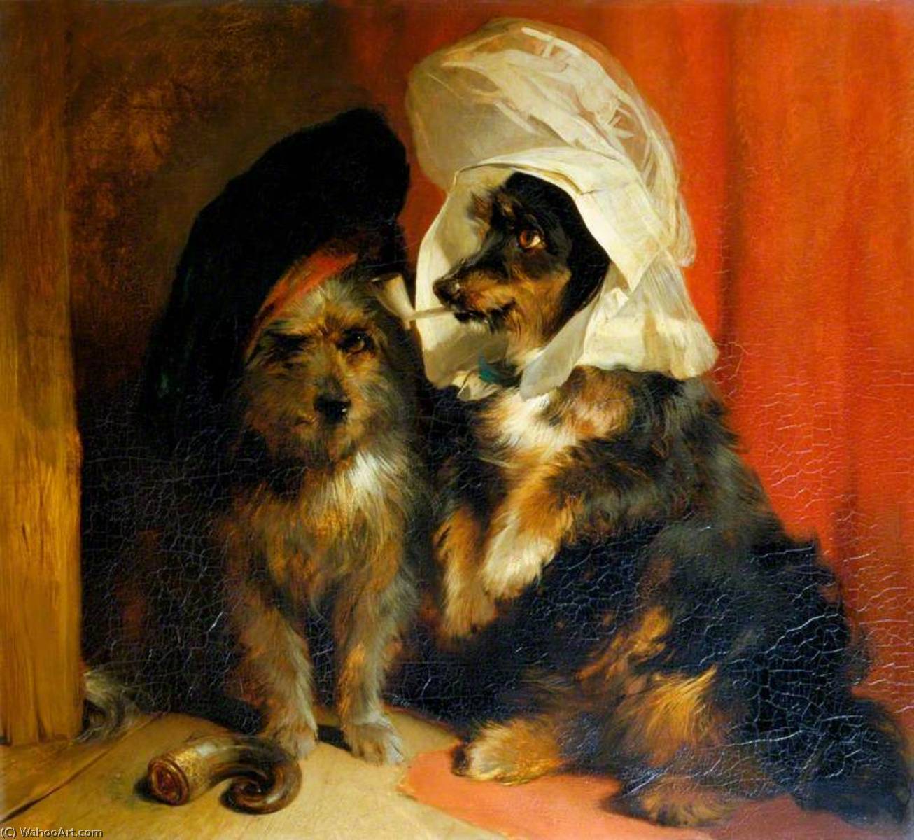 Wikioo.org - The Encyclopedia of Fine Arts - Painting, Artwork by Edwin Henry Landseer - Comical Dogs