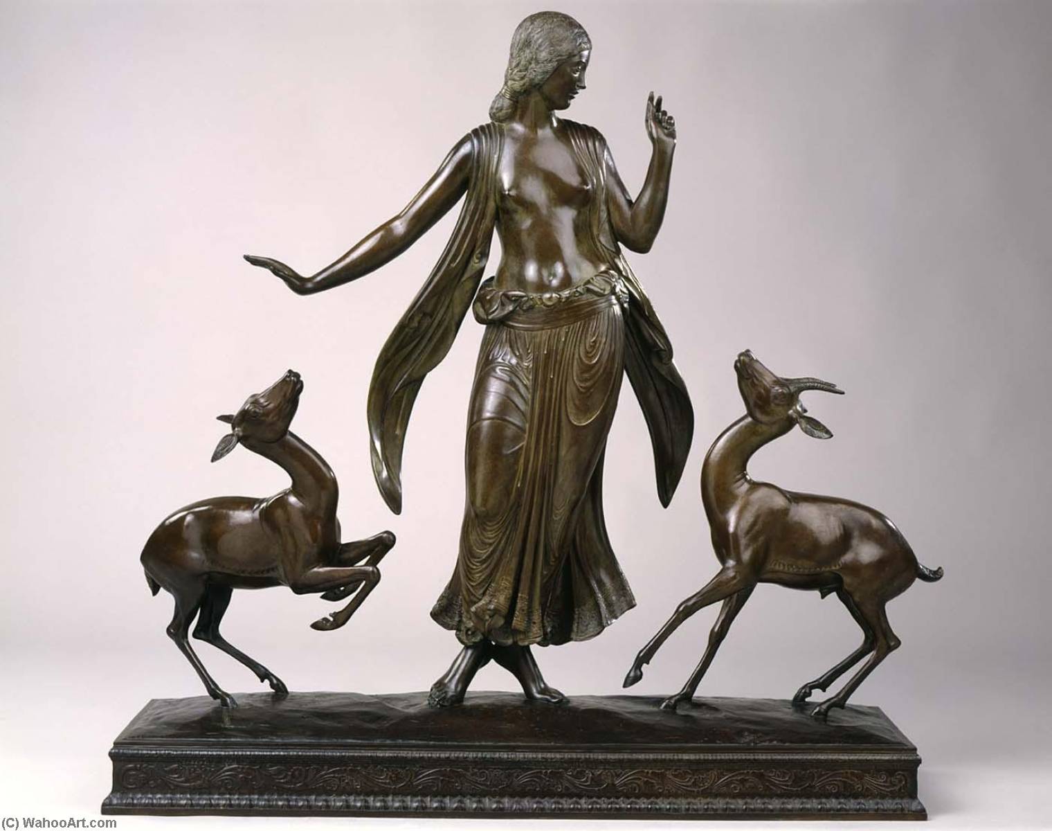 Wikioo.org - The Encyclopedia of Fine Arts - Painting, Artwork by Paul Manship - Dancer and Gazelles
